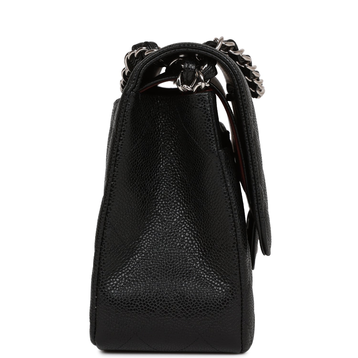 Chanel Jumbo Classic Double Flap Bag Black Caviar Silver Hardware