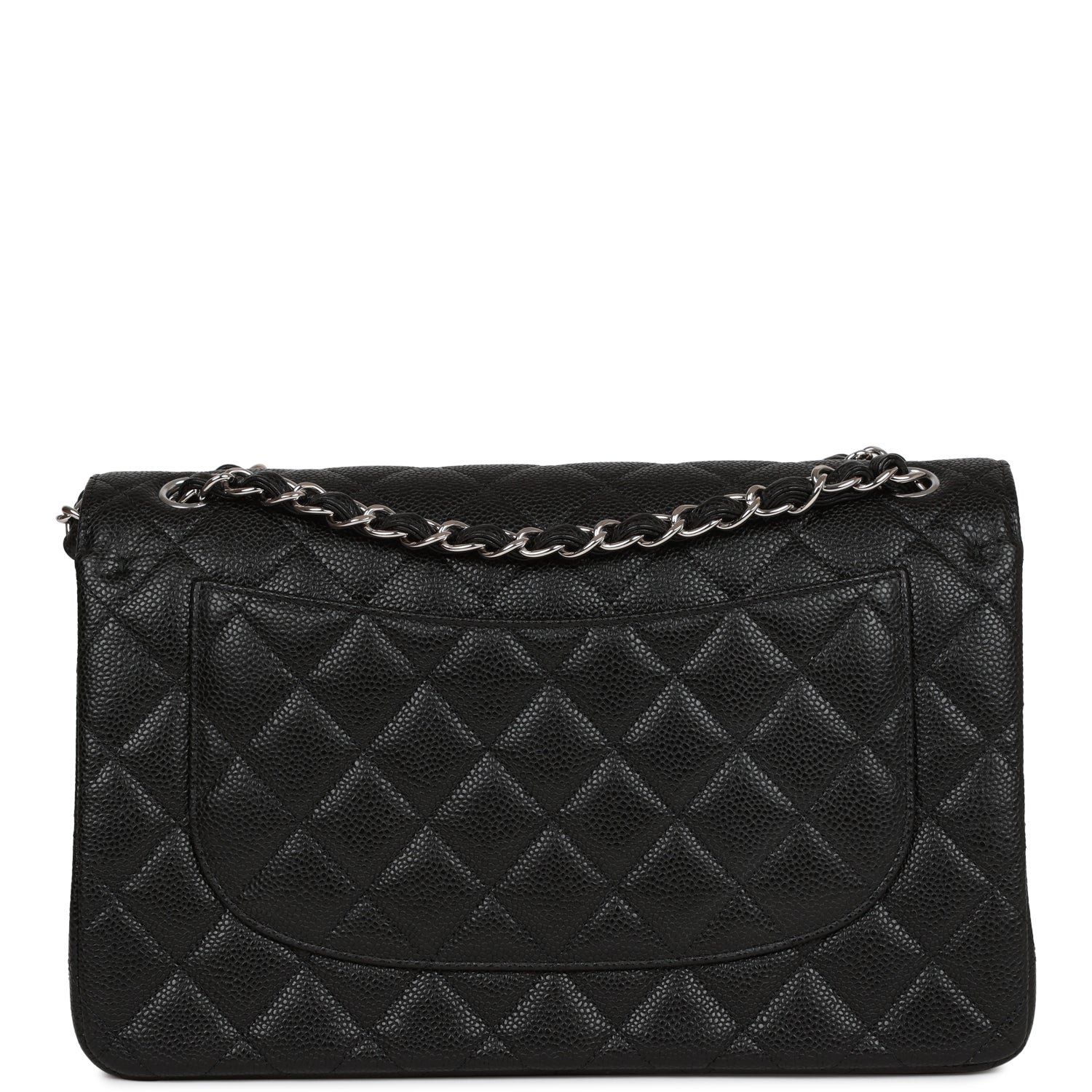 Chanel Jumbo Classic Double Flap Bag Black Caviar Silver Hardware