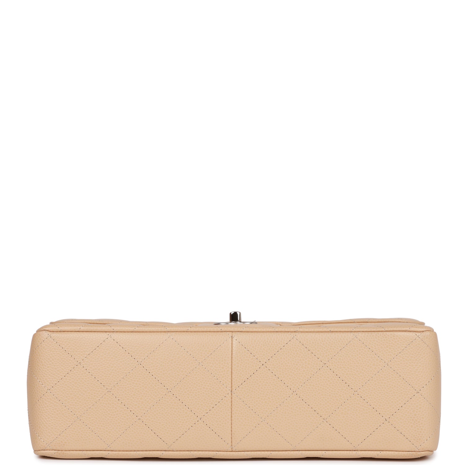 Chanel Jumbo Classic Double Flap Bag Beige Caviar Silver Hardware