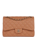 Chanel Jumbo Classic Double Flap Bag Dark Beige Caviar Gold Hardware