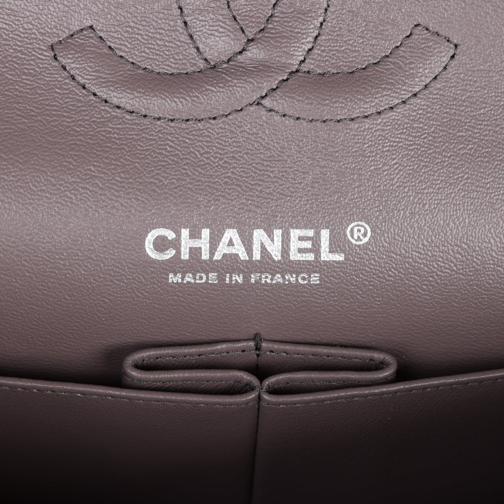 Pre-owned Chanel Medium Classic Double Flap Bag Iridescent Purple Mermaid Goatskin Rainbow Hardware