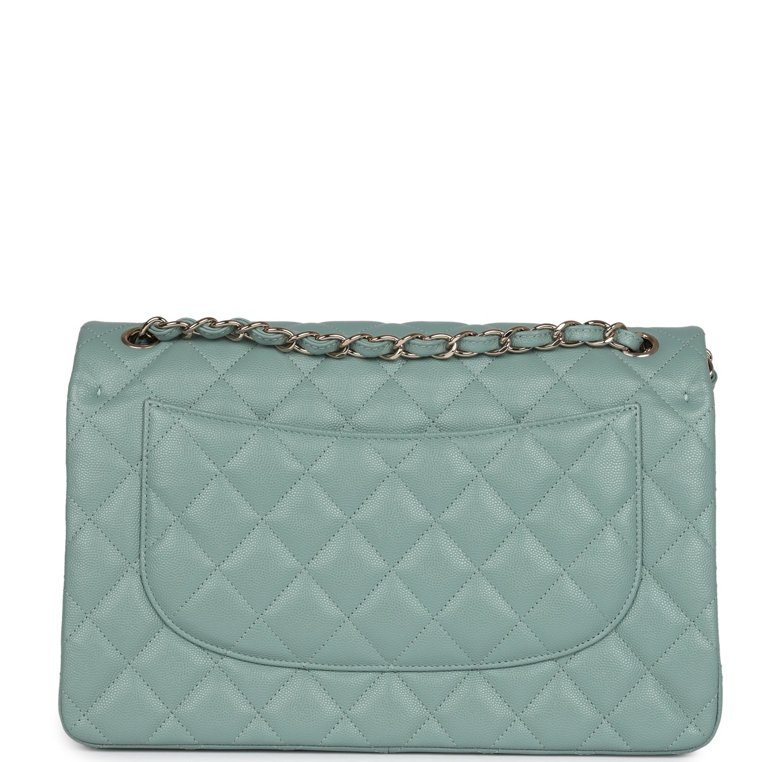 Chanel Jumbo Classic Double Flap Bag Dark Green Caviar Light Gold Hardware