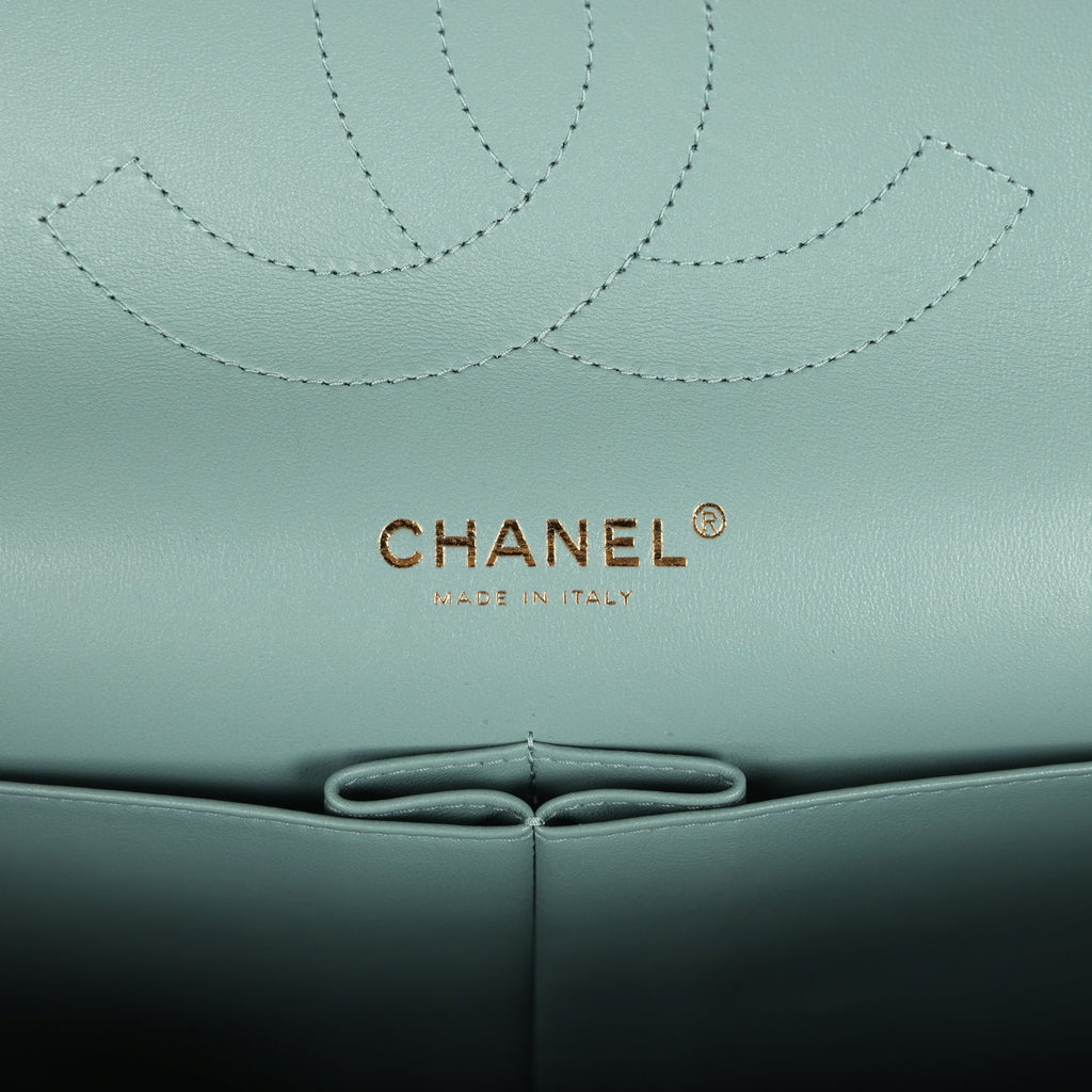Chanel Jumbo Classic Double Flap Bag Dark Green Caviar Light Gold Hardware