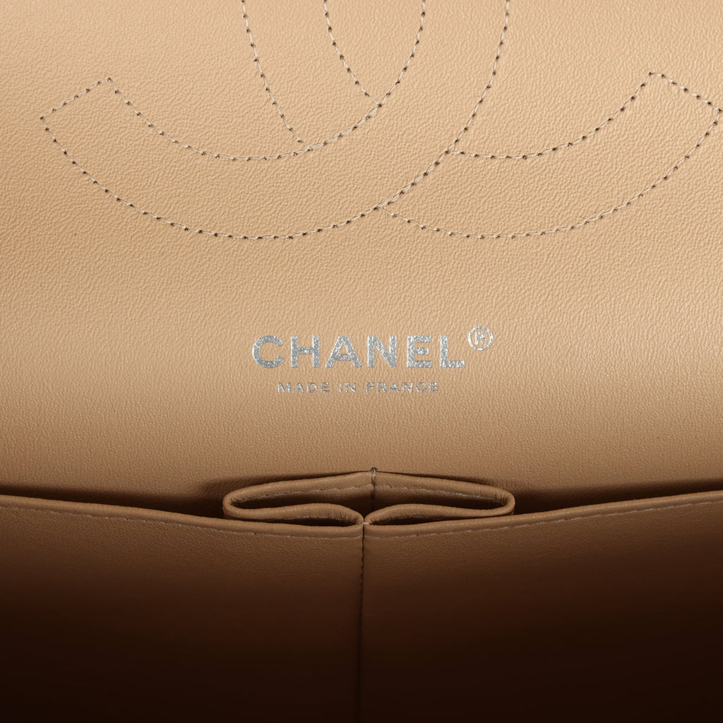Chanel Jumbo Classic Double Flap Bag Light Beige Caviar Silver Hardware