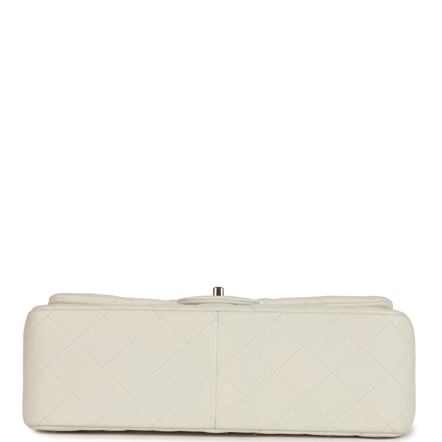 Chanel Jumbo Classic Double Flap White Caviar Light Gold Hardware