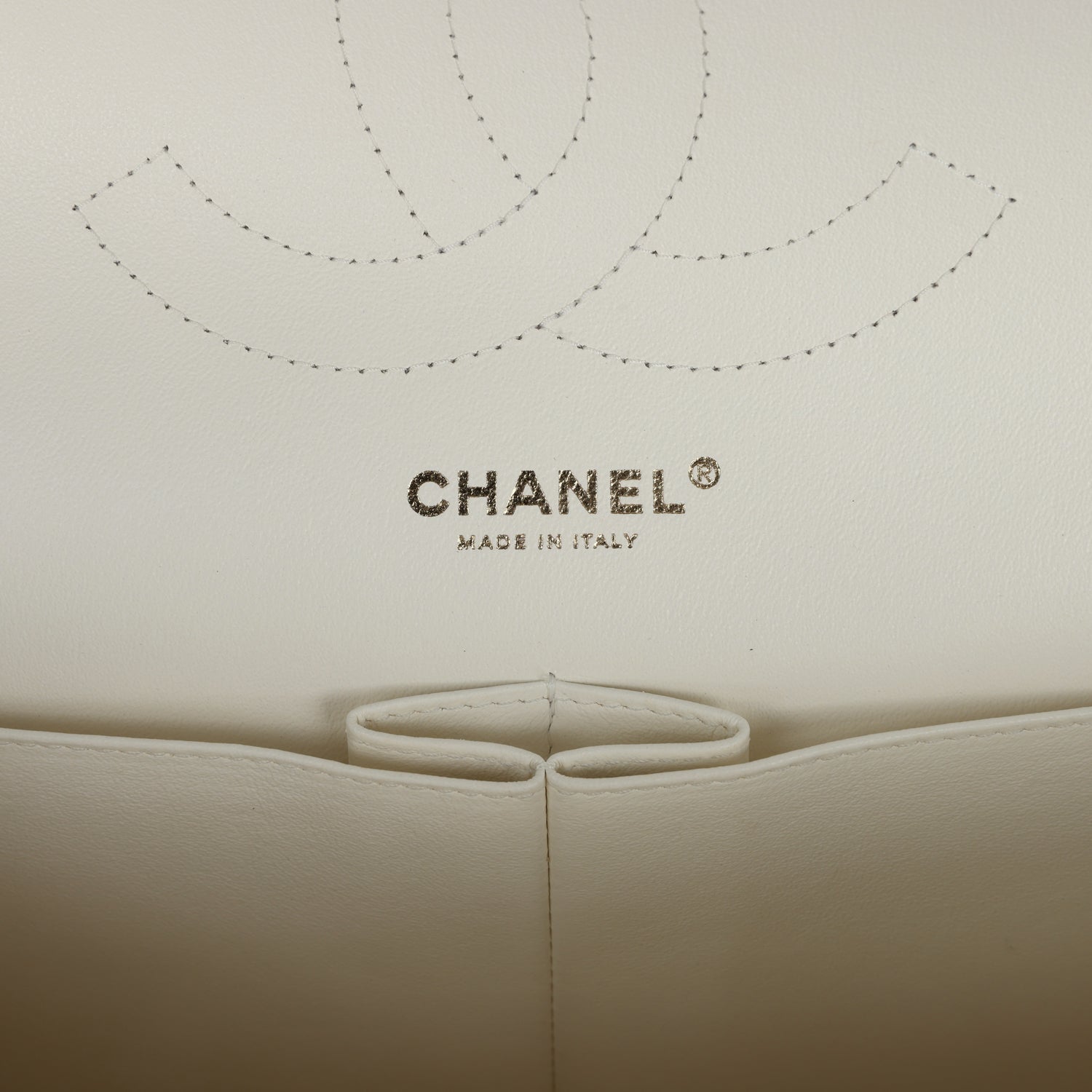 Chanel Jumbo Classic Double Flap White Caviar Light Gold Hardware