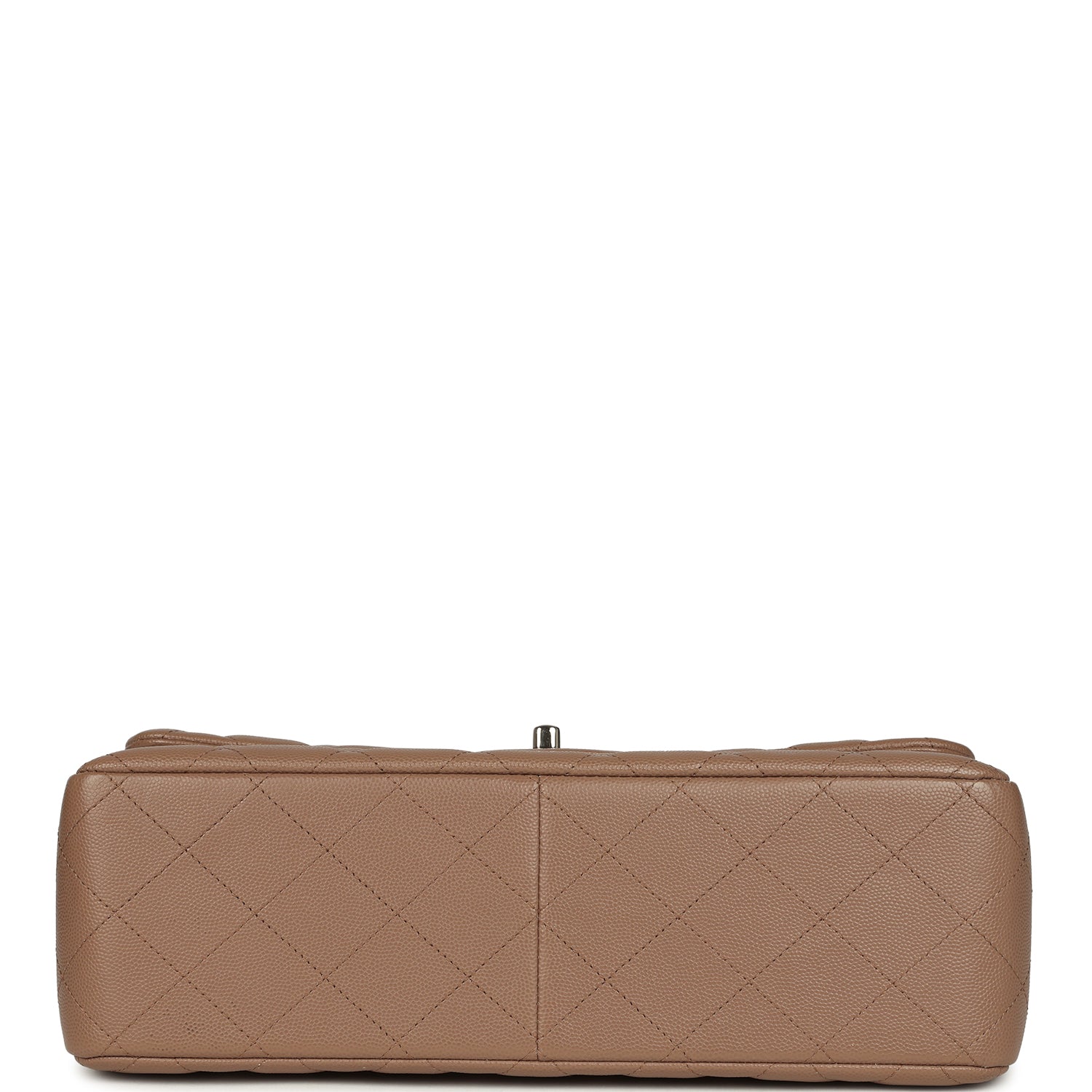 Pre-owned Chanel Jumbo Classic Double Flap Bag Dark Beige Caviar Silver Hardware