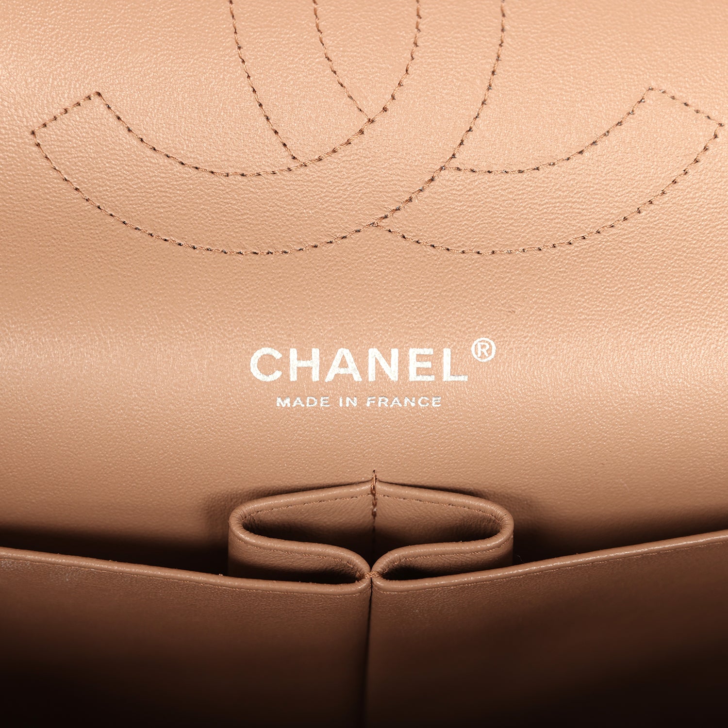 Pre-owned Chanel Jumbo Classic Double Flap Bag Dark Beige Caviar Silver Hardware