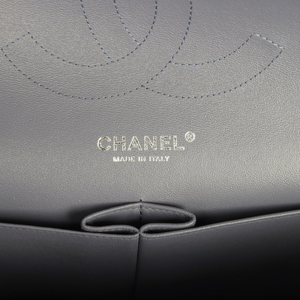 Chanel Jumbo Classic Double Flap Bag Purple Lambskin Silver Hardware