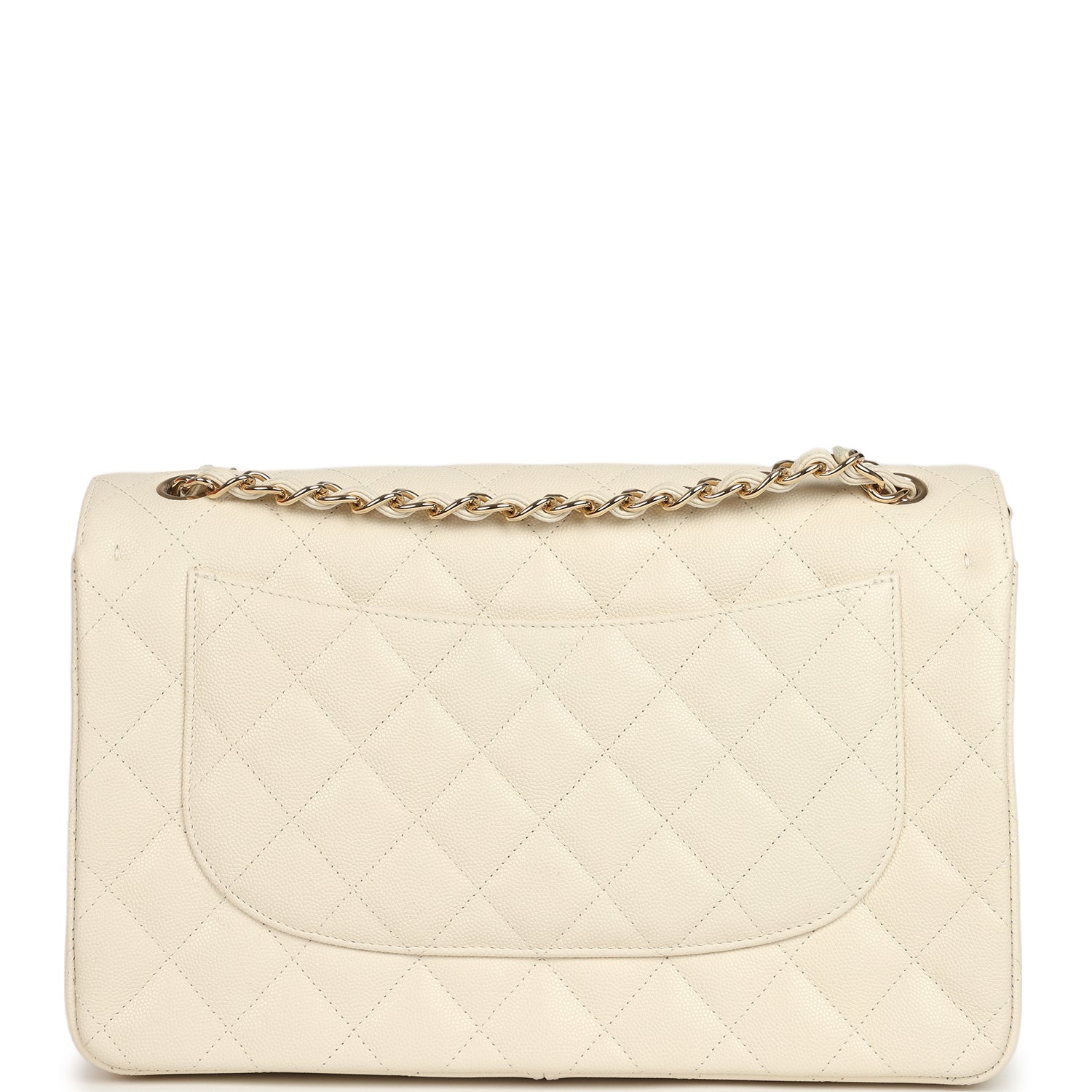 Chanel Jumbo Classic Double Flap Bag Cream Caviar Gold Hardware