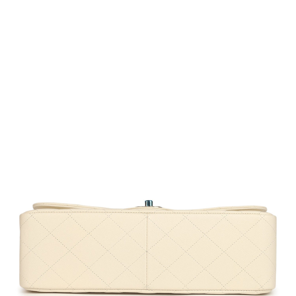 Chanel Jumbo Classic Double Flap Bag Cream Caviar Gold Hardware