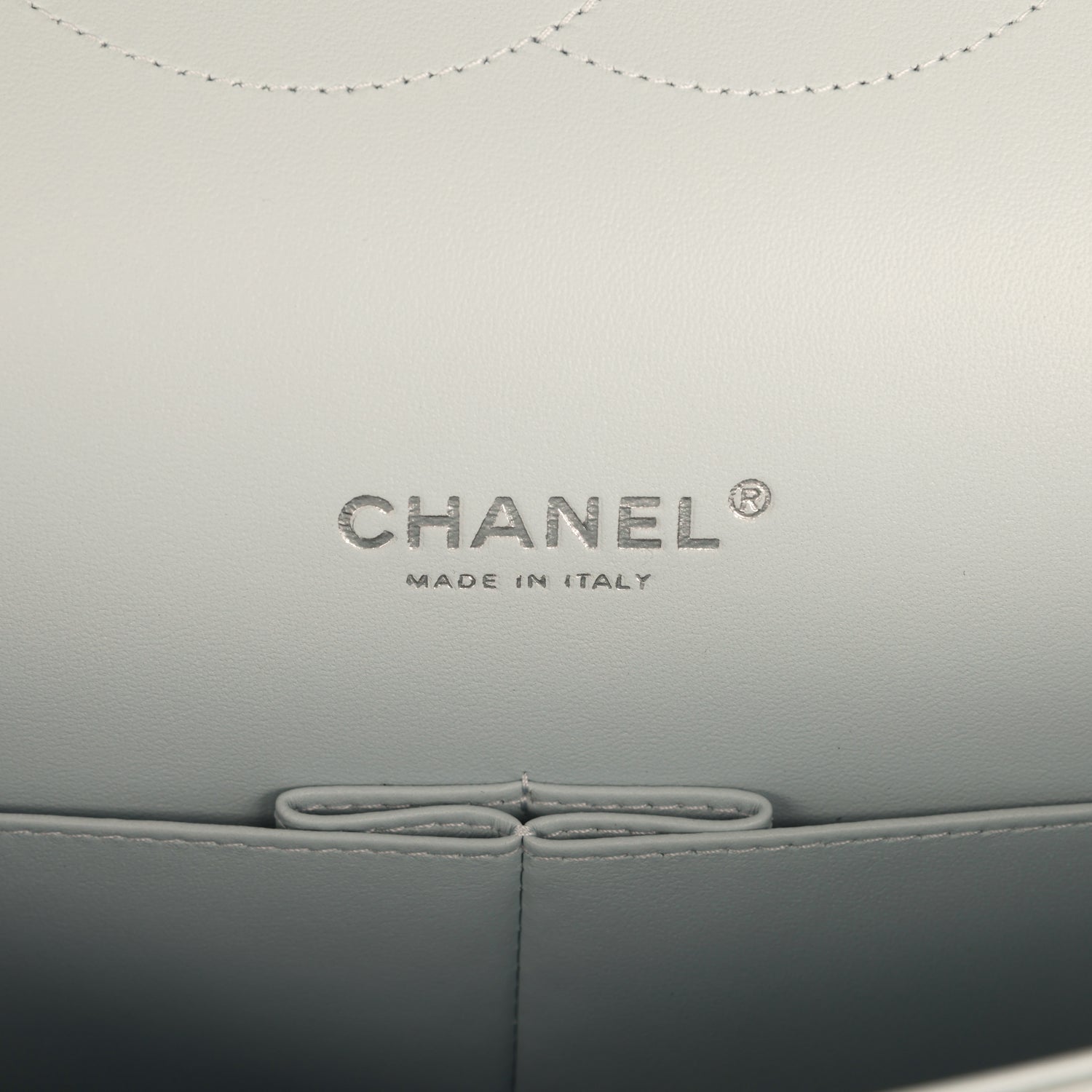 Chanel Maxi Classic Double Flap Bag Light Blue Shiny Caviar Silver Hardware