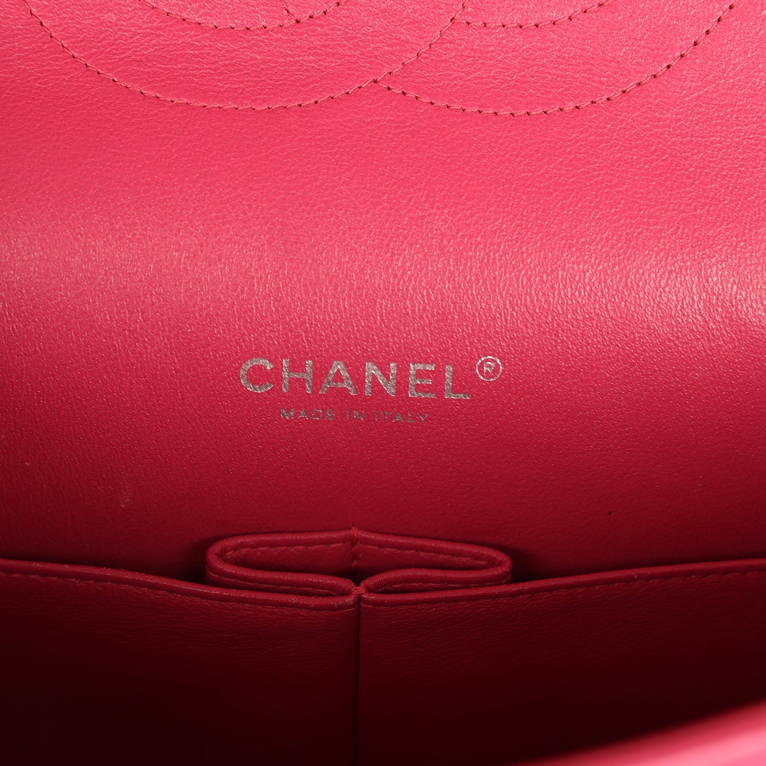 Chanel Maxi Classic Double Flap Bag Dark Pink Patent Silver Hardware