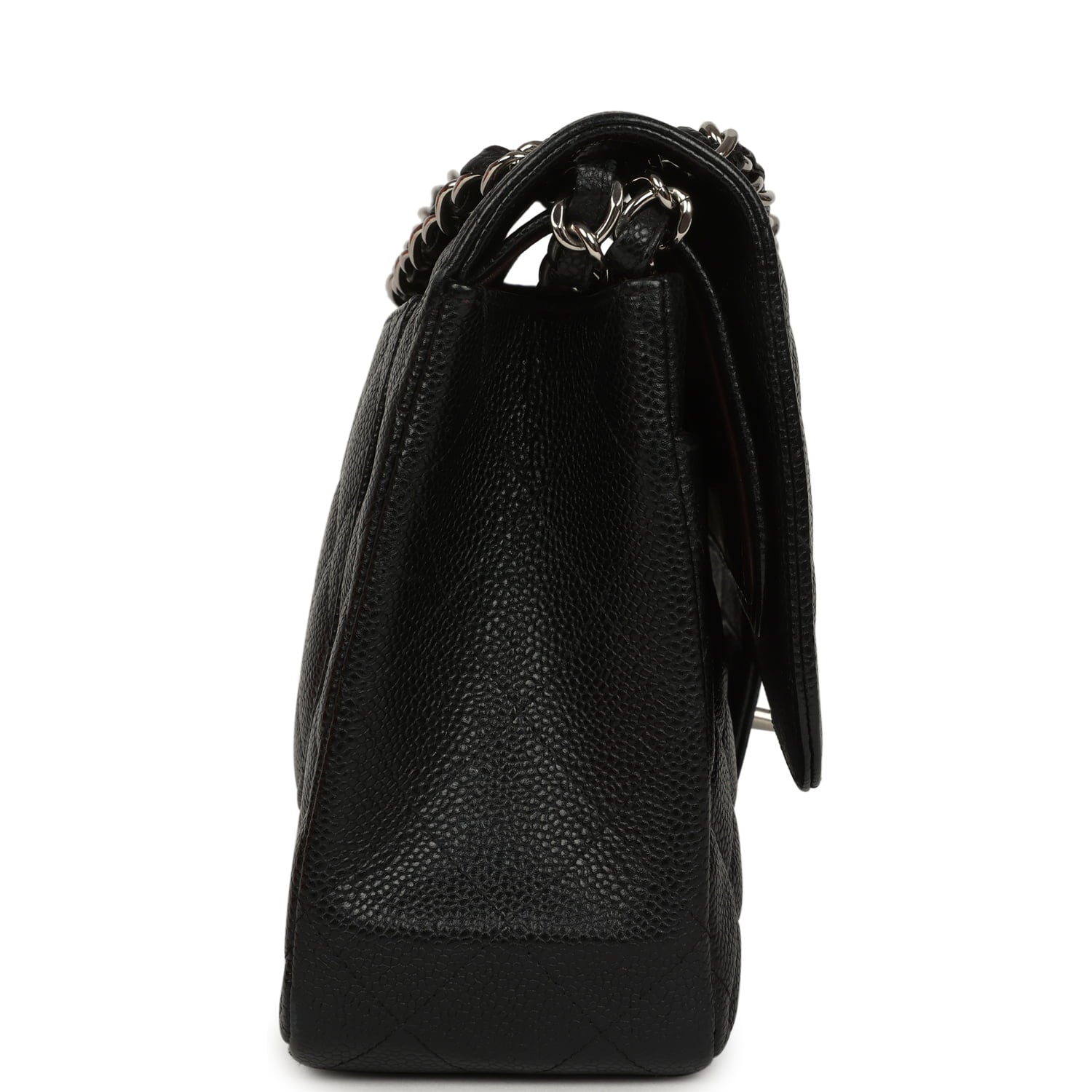 Chanel Jumbo Classic Double Flap Bag Black Caviar Silver Hardware