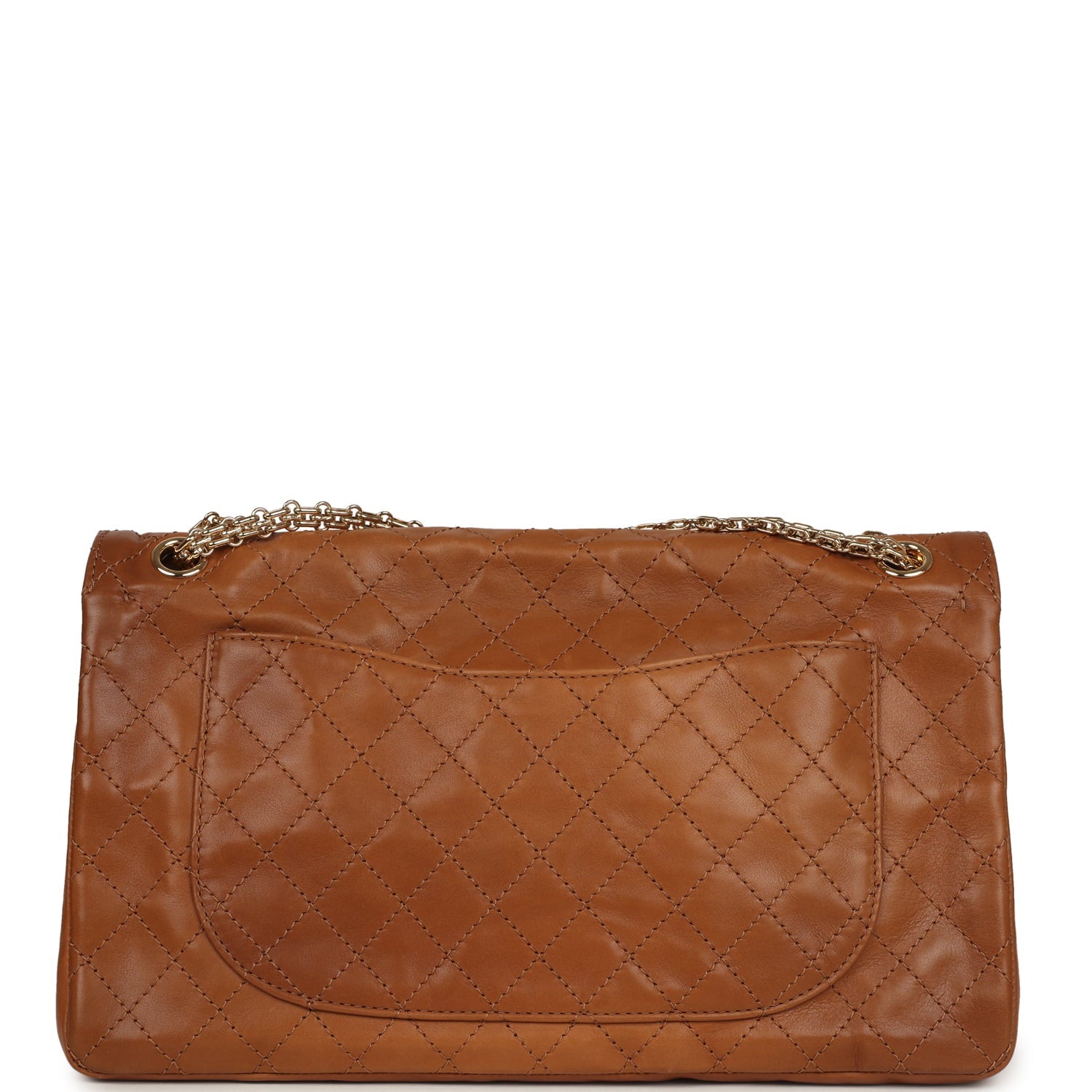Chanel Maxi "Crush" Reissue 225 2.55 Double Flap Bag Camel Patinated Calfskin Gold Hardware