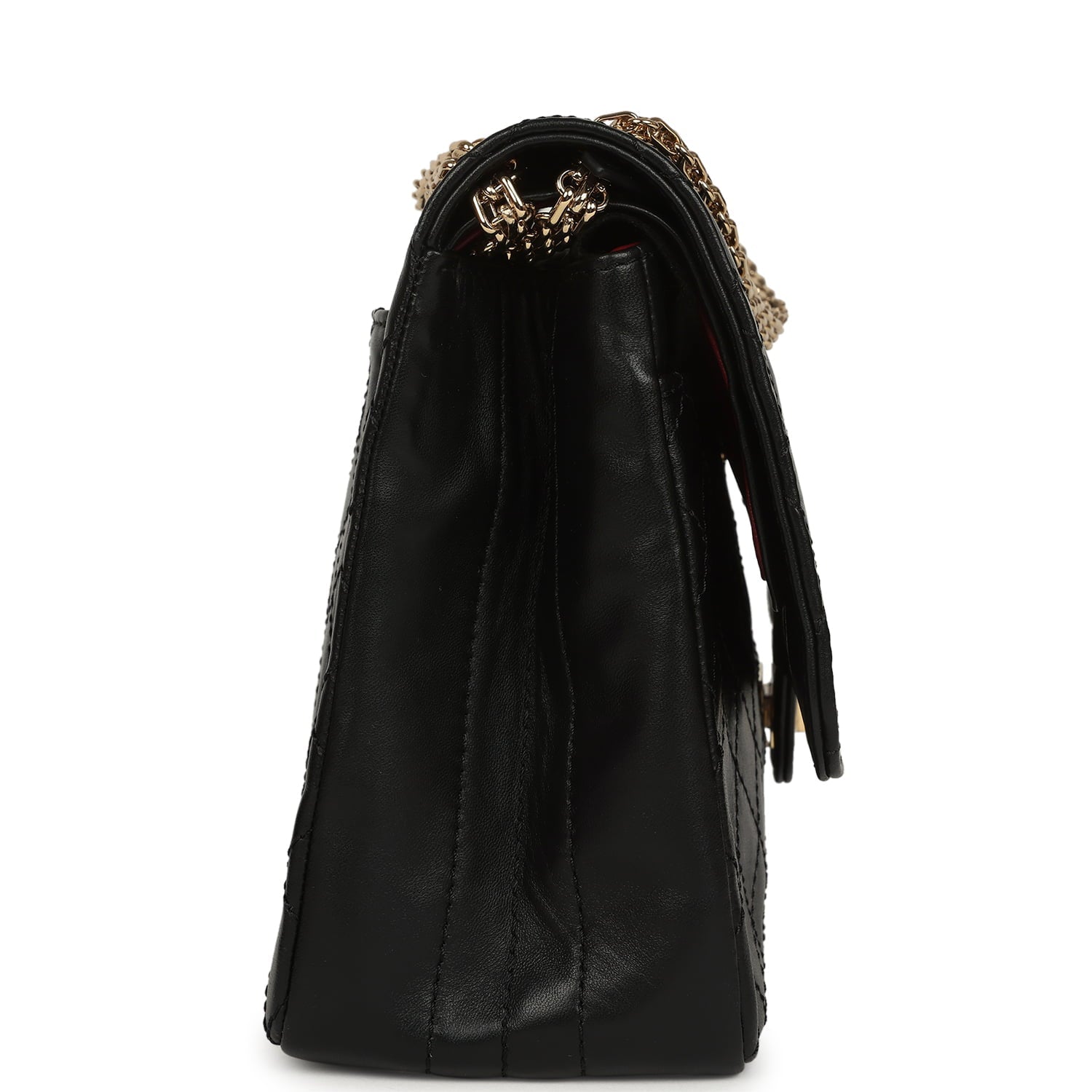 Chanel Maxi "Crush" Reissue 225 2.55 Double Flap Bag Black Lambskin Gold Hardware