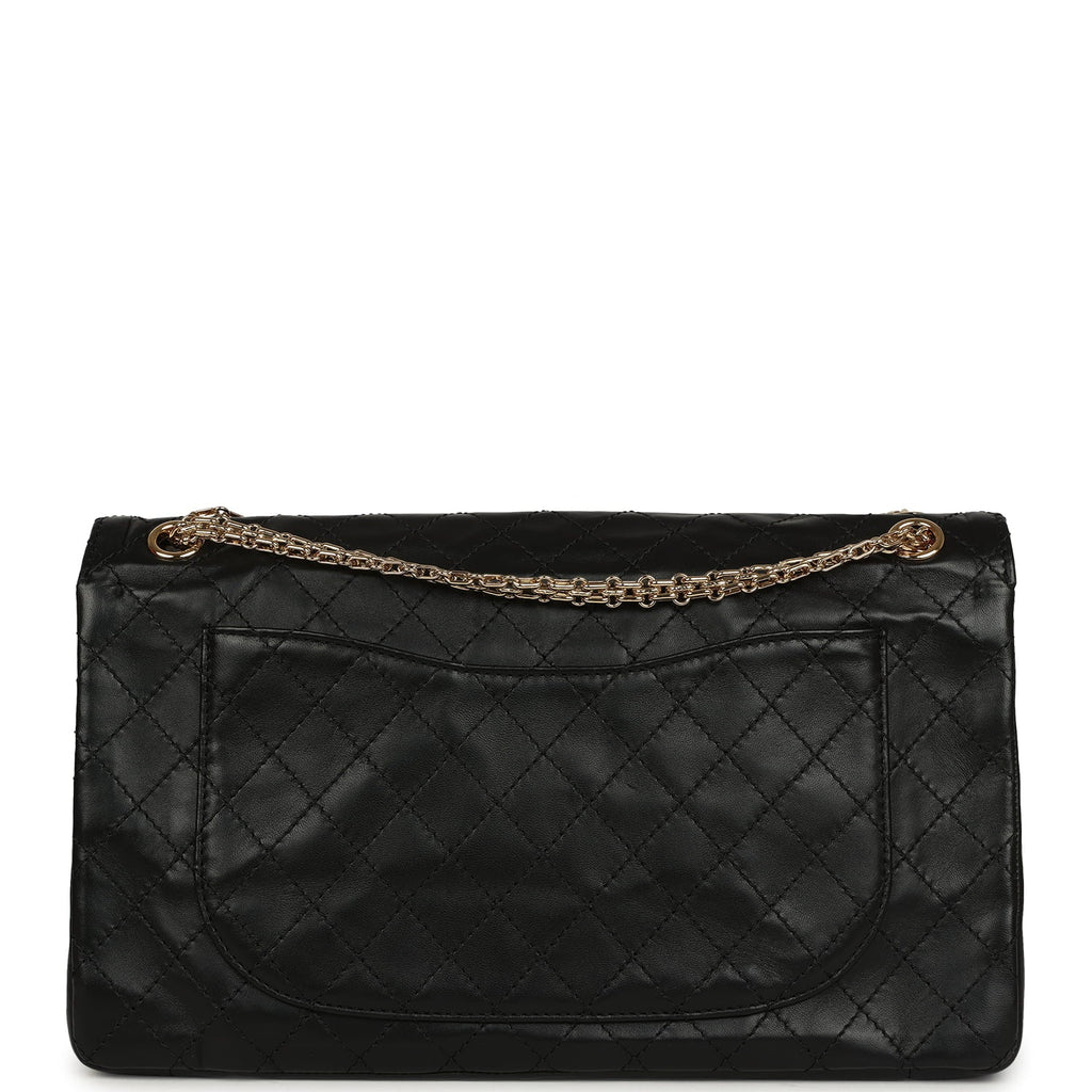 Chanel Maxi "Crush" Reissue 225 2.55 Double Flap Bag Black Lambskin Gold Hardware