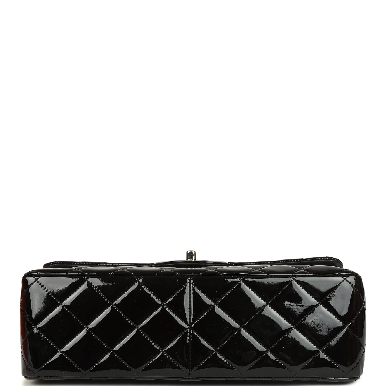 Chanel Jumbo Classic Double Flap Bag Black Patent Silver Hardware