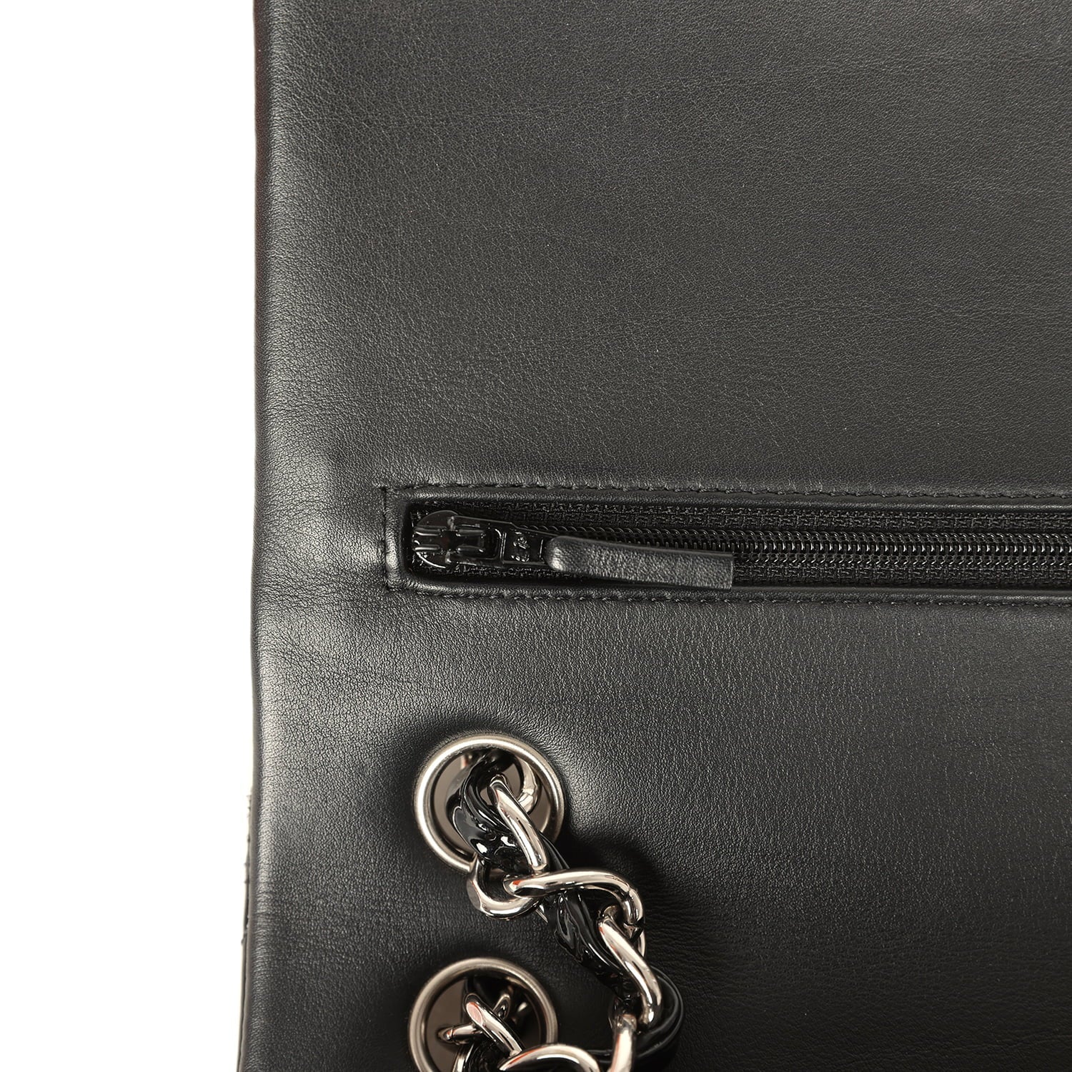 Chanel Jumbo Classic Double Flap Bag Black Patent Silver Hardware