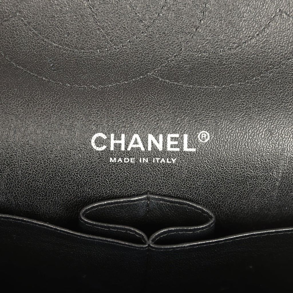 Chanel Jumbo Classic Double Flap Bag Black Patent Silver Hardware