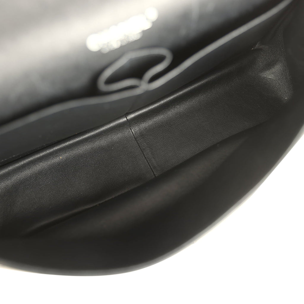 Chanel Jumbo Classic Double Flap Bag Black Patent Silver Hardware