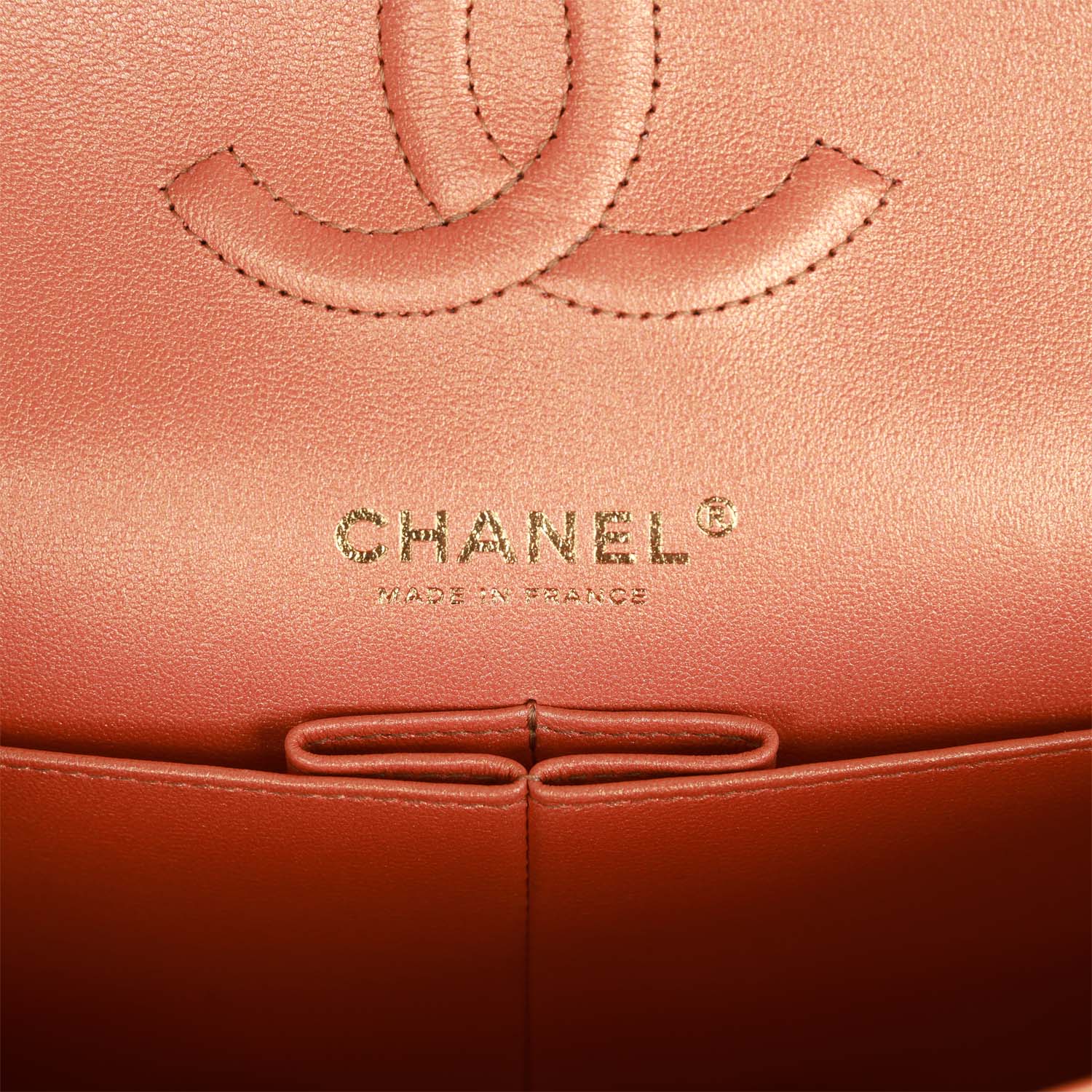 Chanel Medium Classic Flap Bag Metallic Iridescent Gold Calfskin Antique Gold Hardware