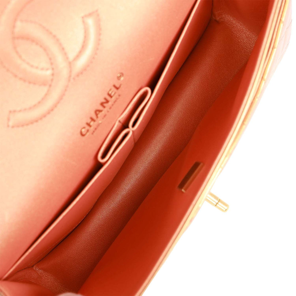 Chanel Medium Classic Flap Bag Metallic Iridescent Gold Calfskin Antique Gold Hardware