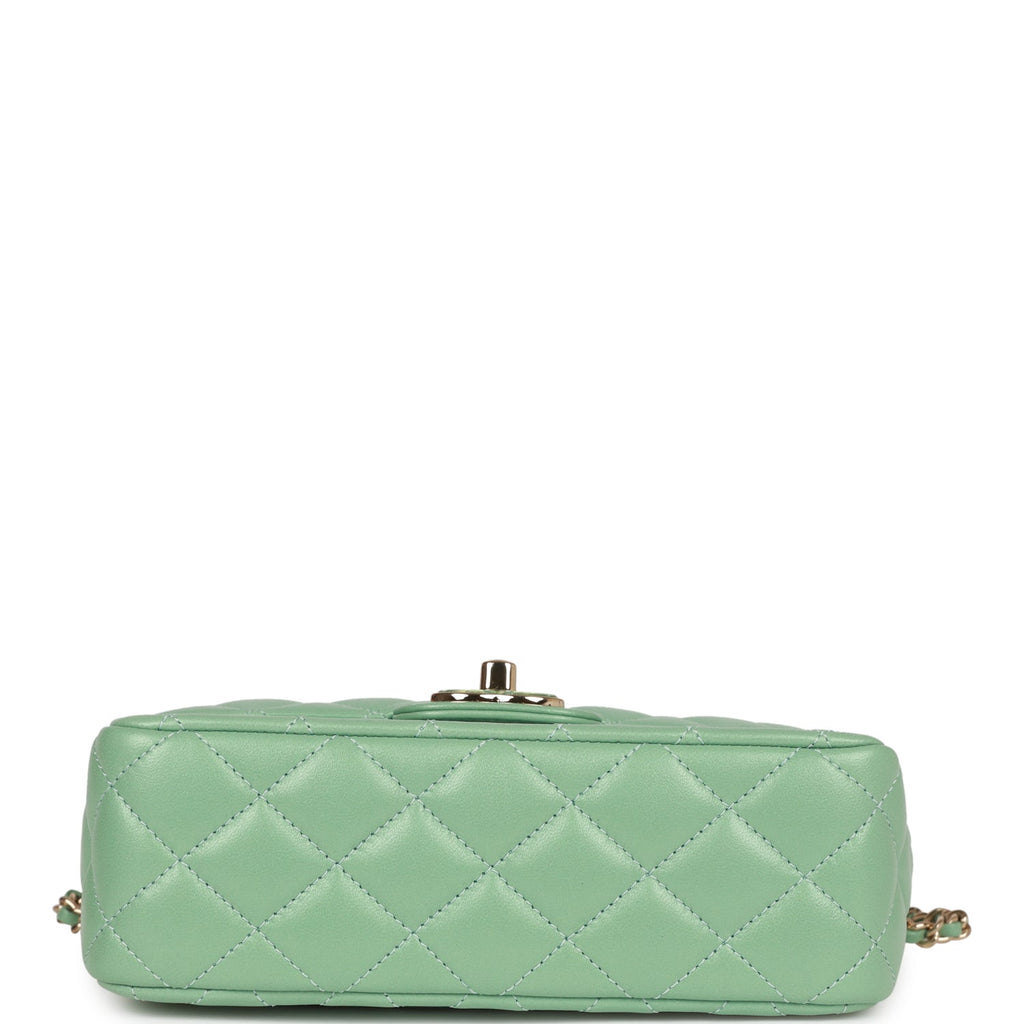 Chanel Candy Heart Mini Flap Bag Turquoise Lambskin Enamel and Light Gold Hardware