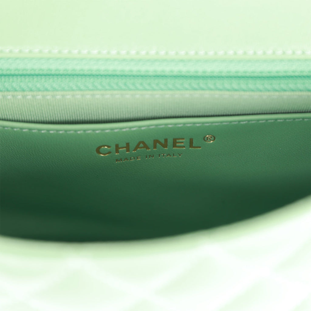 Chanel Candy Heart Mini Flap Bag Turquoise Lambskin Enamel and Light Gold Hardware