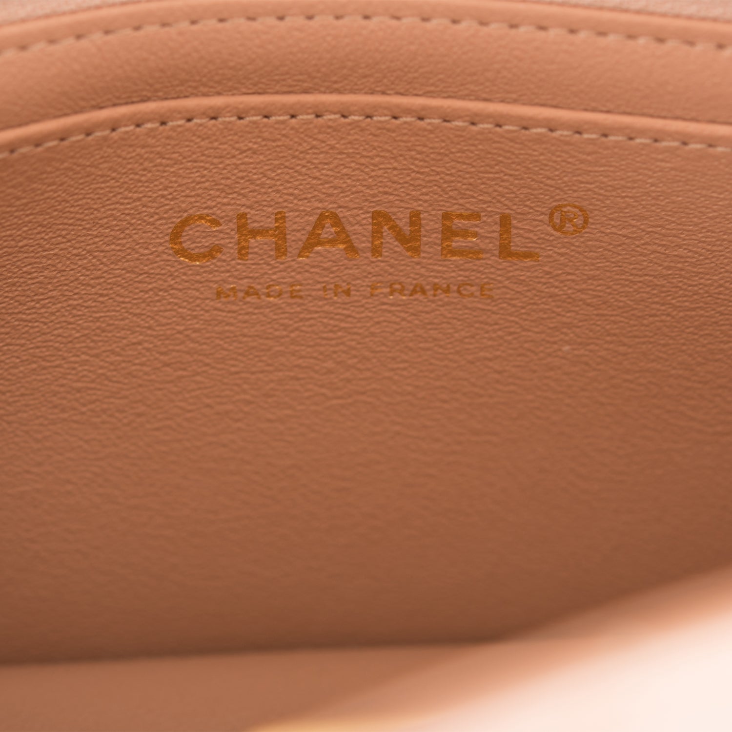 Chanel Mini Rectangular Flap with Top Handle Beige Lambskin Antique Gold Hardware