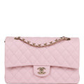 Chanel Medium Classic Double Flap Bag Light Pink Caviar Light Gold Hardware
