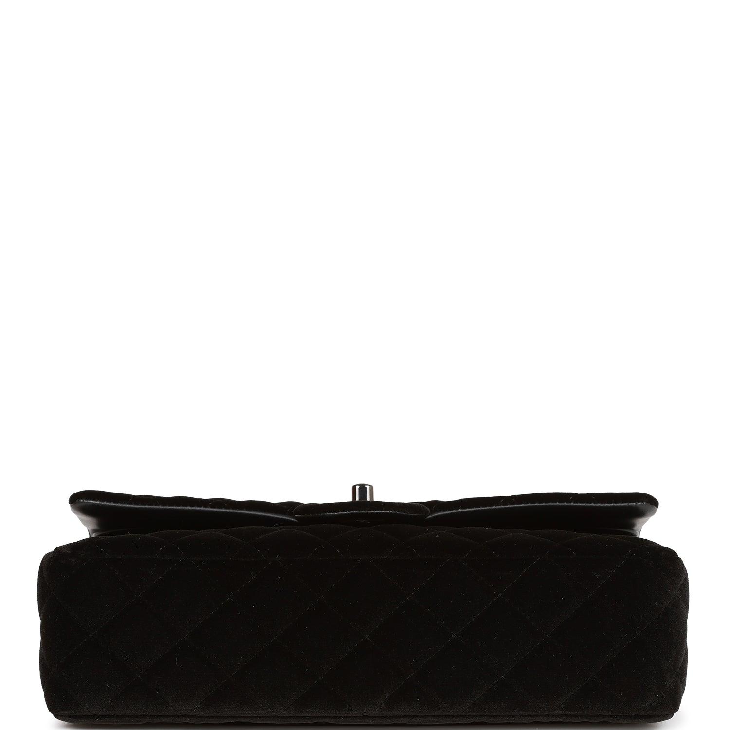 Pre-owned Chanel Medium Classic Double Flap Bag Black Velvet Ruthenium Hardware