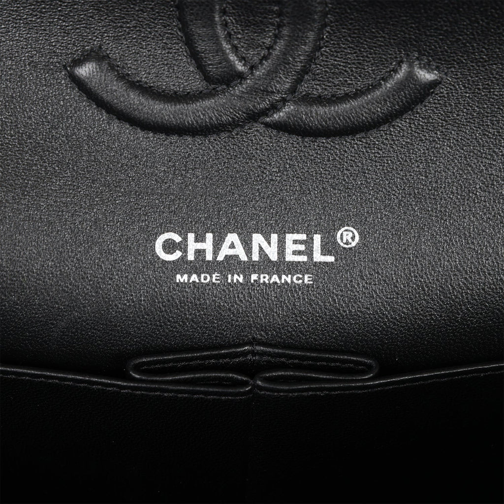Pre-owned Chanel Medium Classic Double Flap Bag Black Velvet Ruthenium Hardware