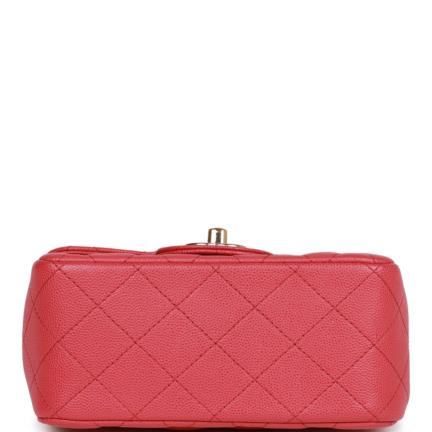 Pre-owned Chanel Mini Square Flap Bag Pink Caviar Gold Hardware