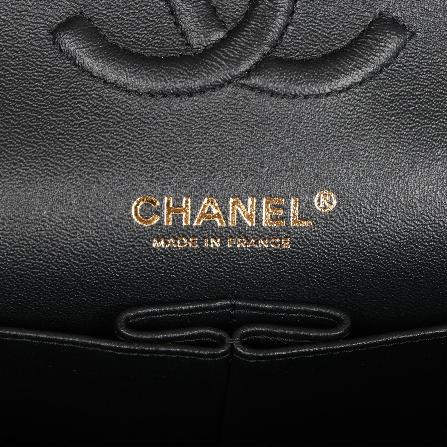 Chanel Medium Classic Double Flap Bag Black Patent Light Gold Hardware