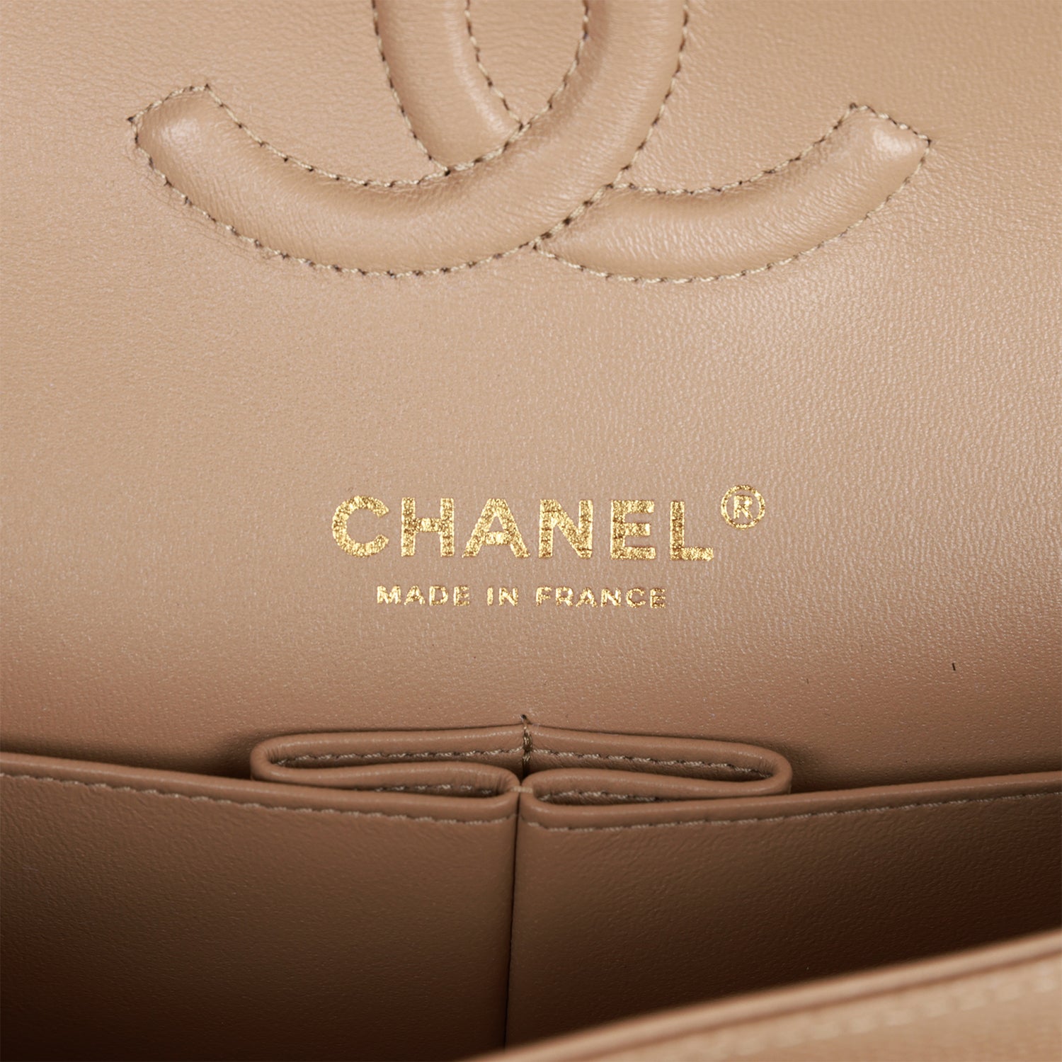 Chanel Small Classic Double Flap Bag Dark Beige Caviar Light Gold Hardware