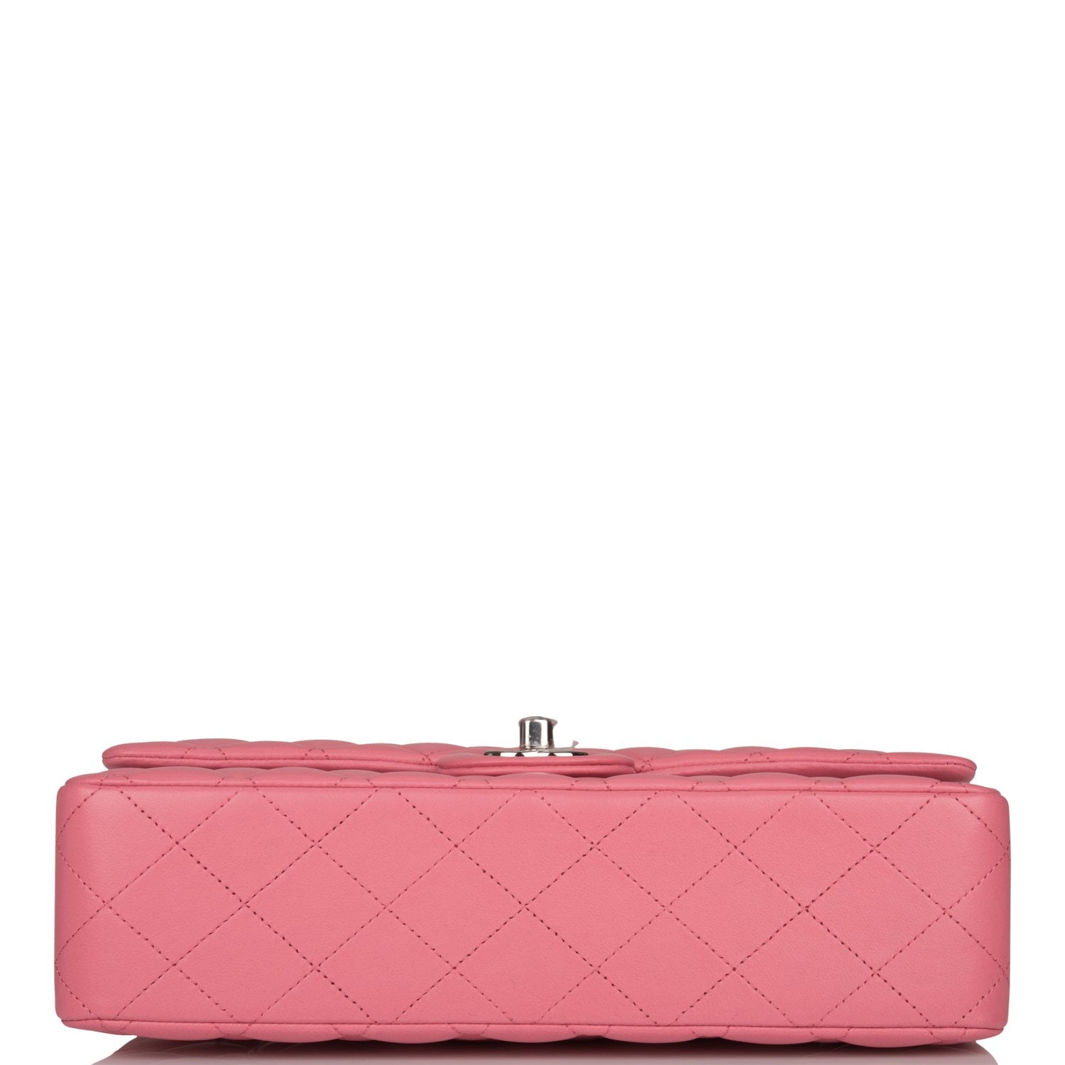 Chanel Medium Classic Double Flap Bag Rose Quilted Lambskin Silver Hardware