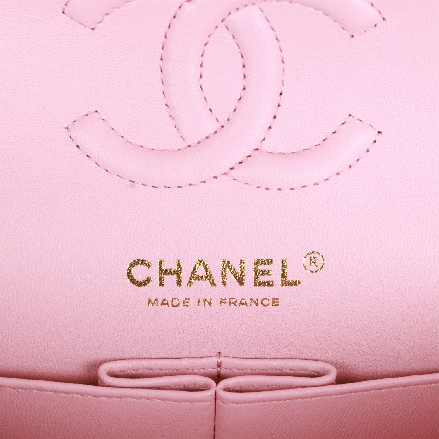 Chanel Small Chevron Classic Double Flap Pink Calfskin Light Gold Hardware
