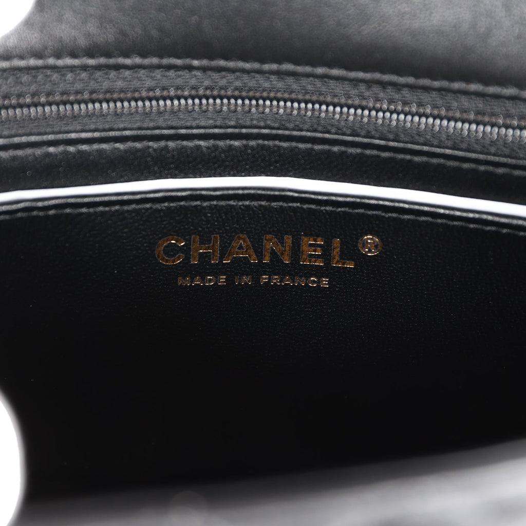 Chanel Mini Rectangular Flap Bag Black Lambskin Light Gold Hardware