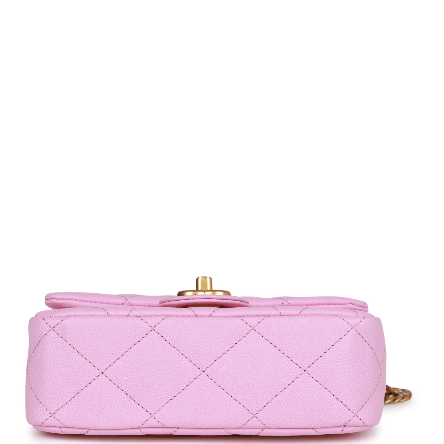 Chanel Sweetheart Mini Square Flap Bag Pink Caviar Antique Gold Hardware