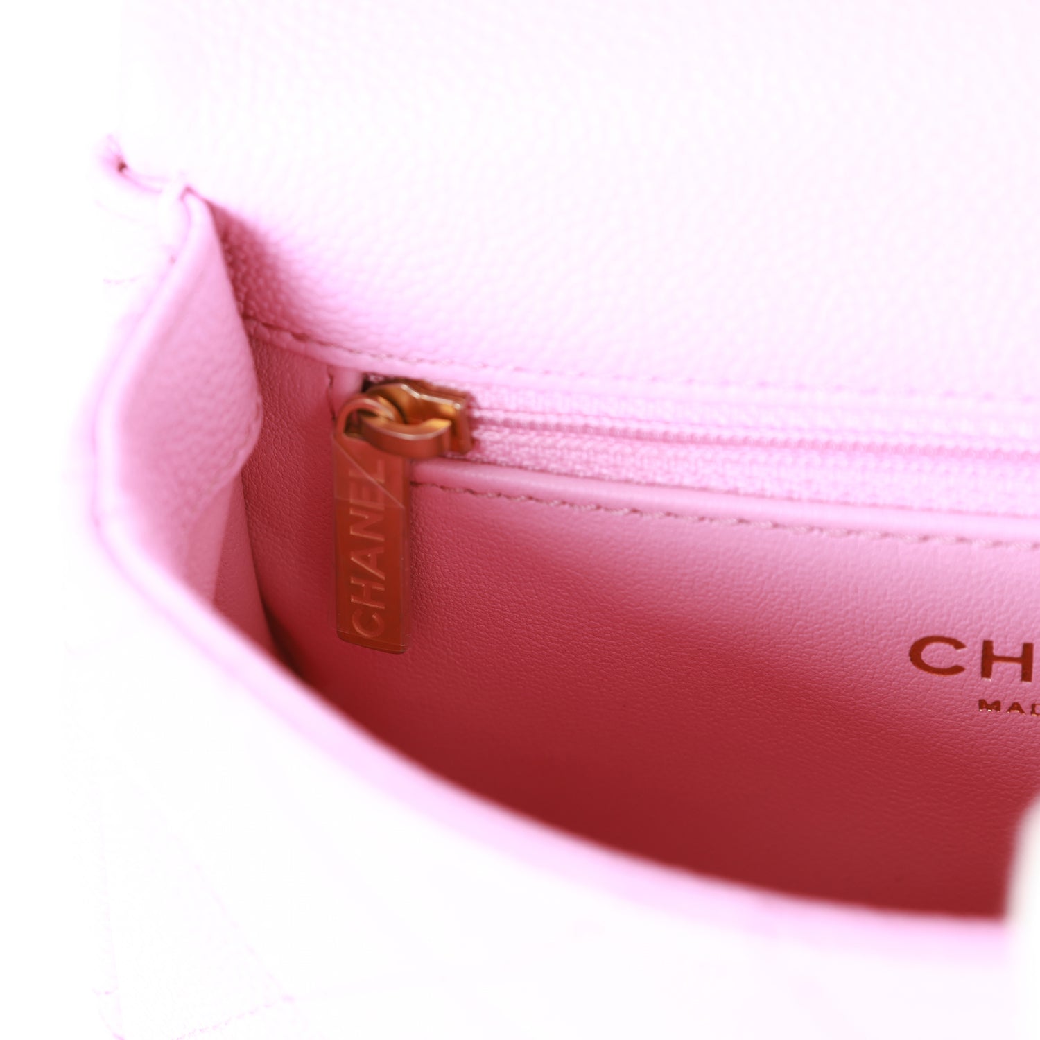 Chanel Sweetheart Mini Square Flap Bag Pink Caviar Antique Gold Hardware