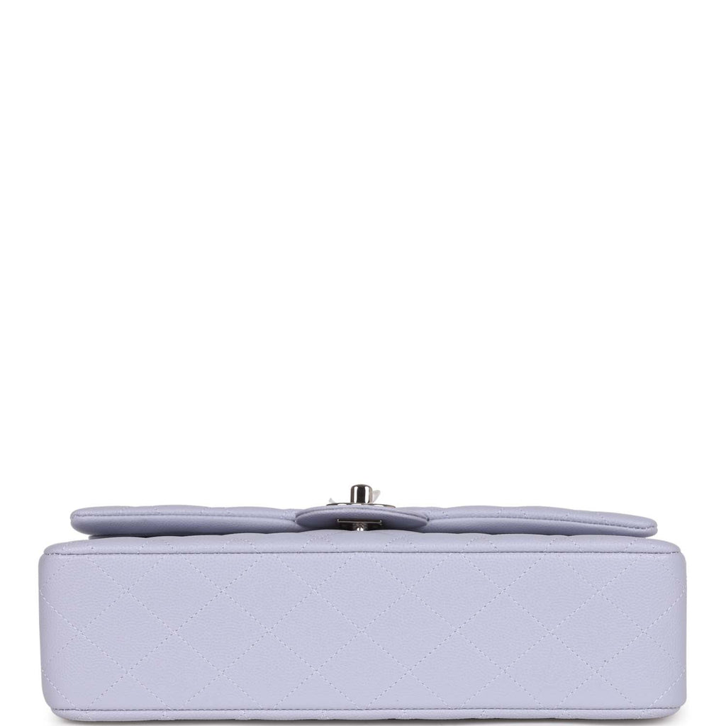 Chanel Medium Classic Double Flap Light Purple Caviar Silver Hardware