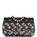 Pre-owned Chanel Medium Classic Double Flap Multicolor Tweed Silver Hardware