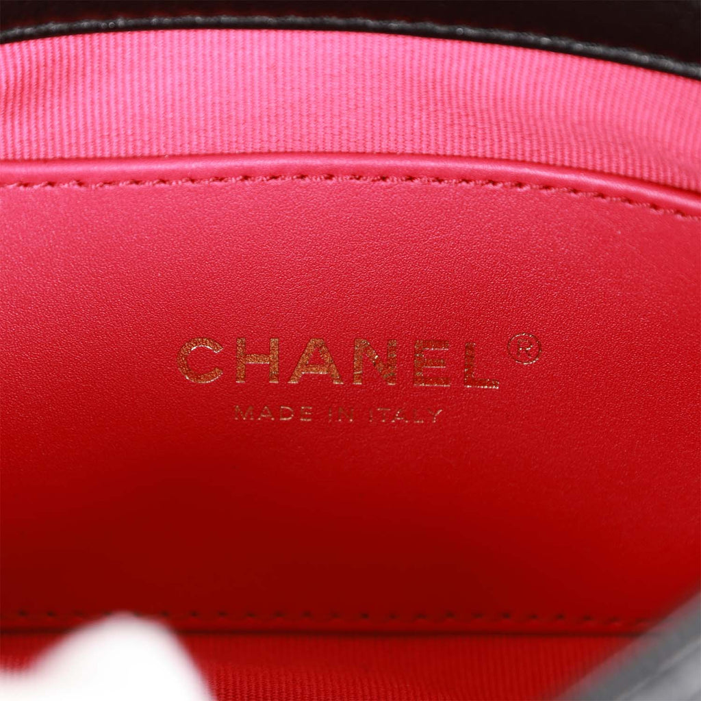 Chanel Heart Mini Flap Bag Black Lambskin Antique Gold Hardware