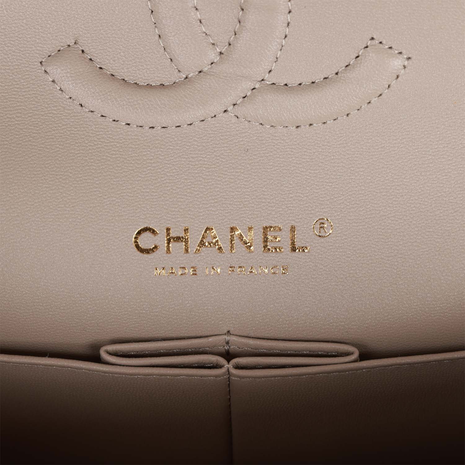 Chanel Medium Classic Double Flap Bag Grey Suede Light Gold Hardware