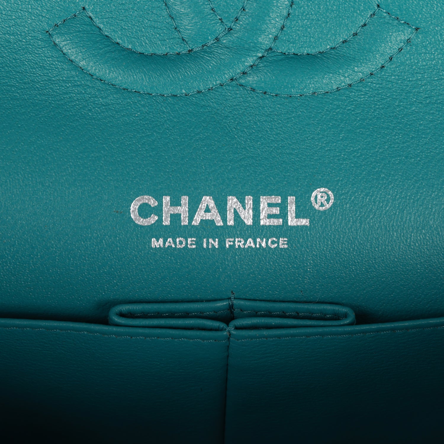 Pre-owned Chanel Medium Classic Double Flap Bag Blue Lambskin Silver Hardware