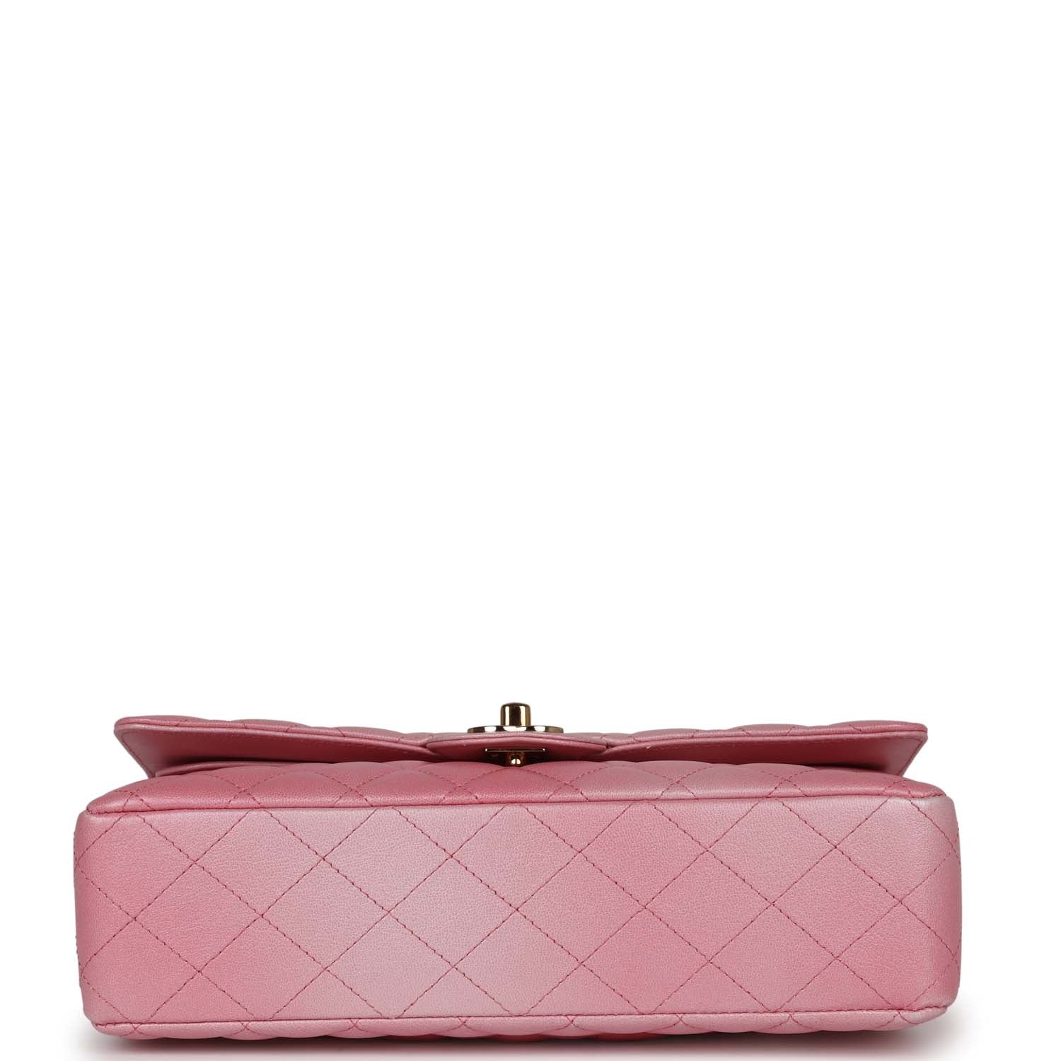 Chanel Medium Classic Double Flap Bag Pink Iridescent Ombre Goatskin Gold Hardware