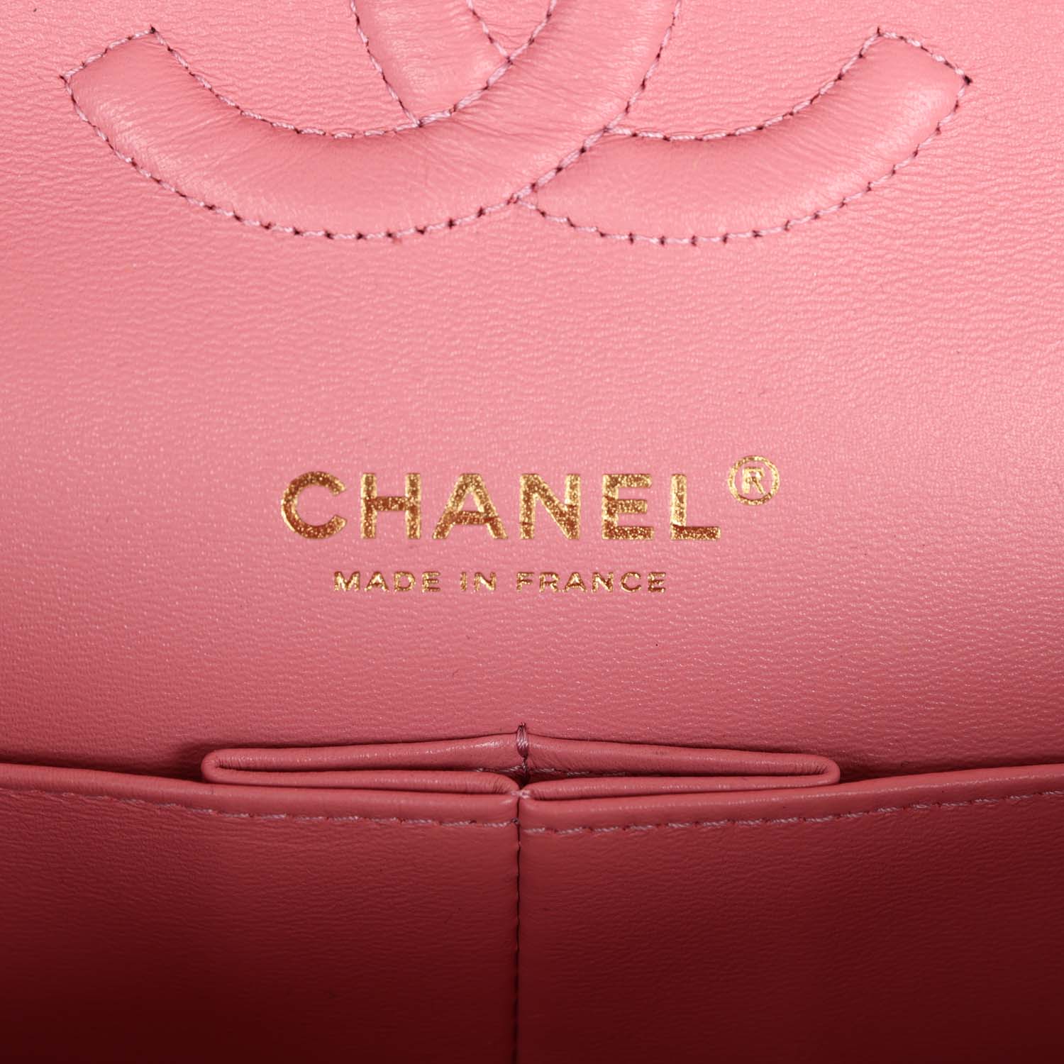 Chanel Medium Classic Double Flap Bag Pink Iridescent Ombre Goatskin Gold Hardware