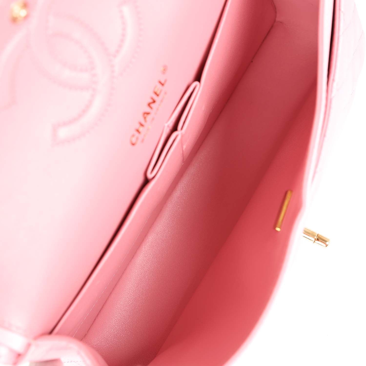Chanel Medium Classic Double Flap Bag Pink Iridescent Ombre Goatskin Gold Hardware