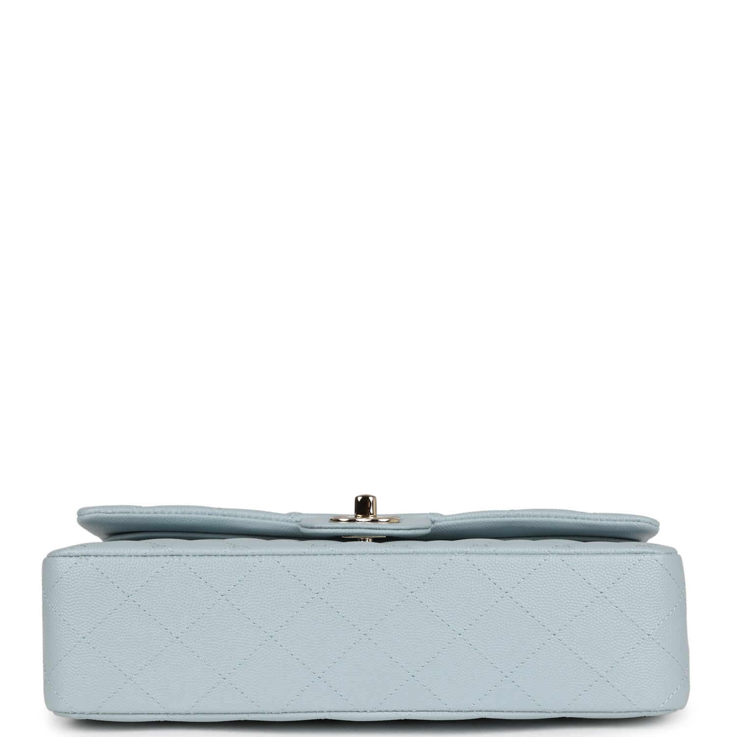Chanel Medium Classic Double Flap Light Blue Caviar Light Gold Hardware
